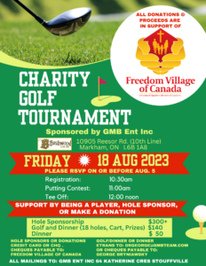 Freedom Village of Canada Golf Tournament Flyer